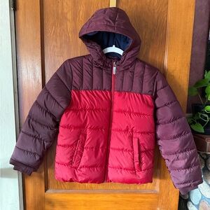 Wonder Nation Red and Maroon Puffer Jacket